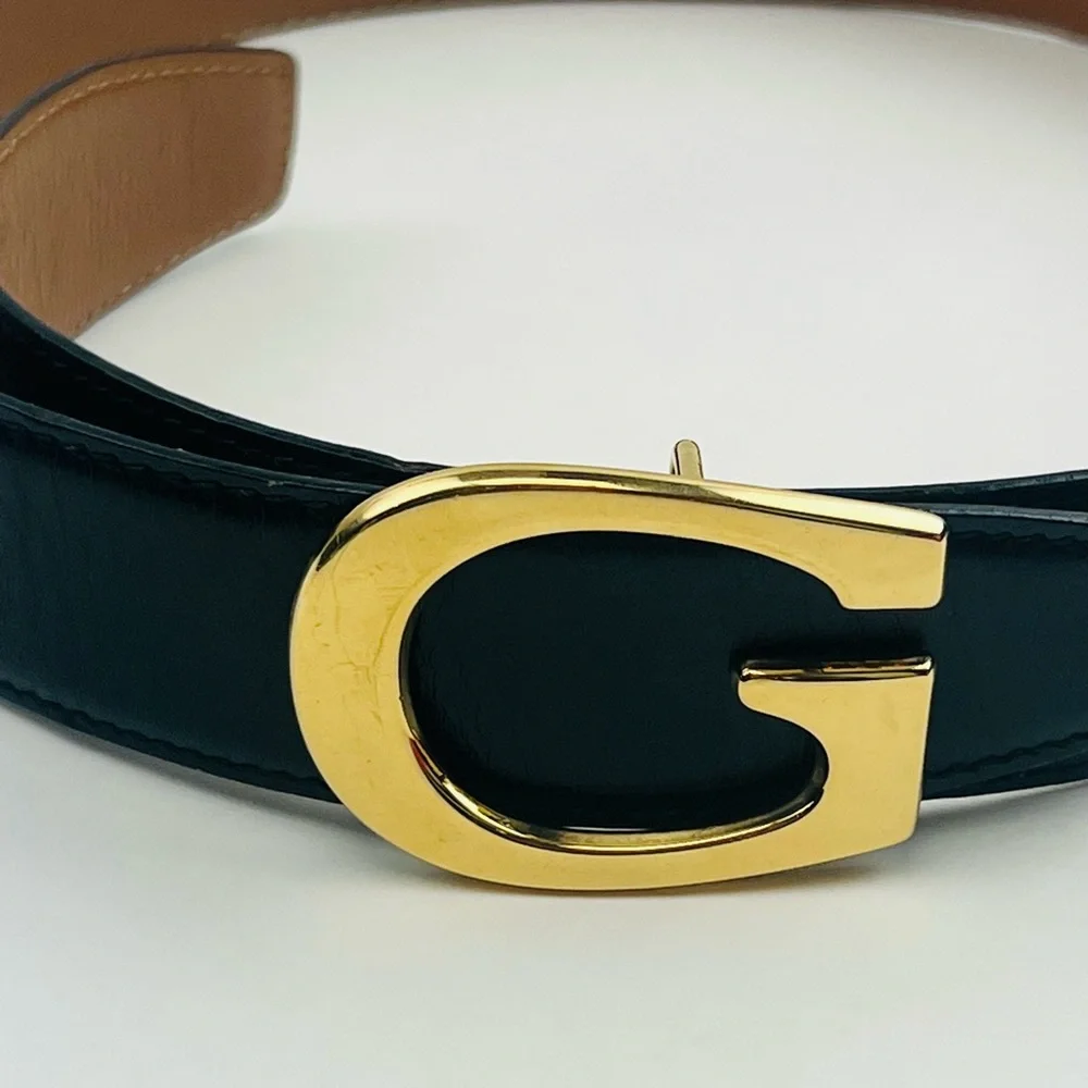 Gucci Gold Tone Buckle - Belt Black/Brown Reversible Leather_2